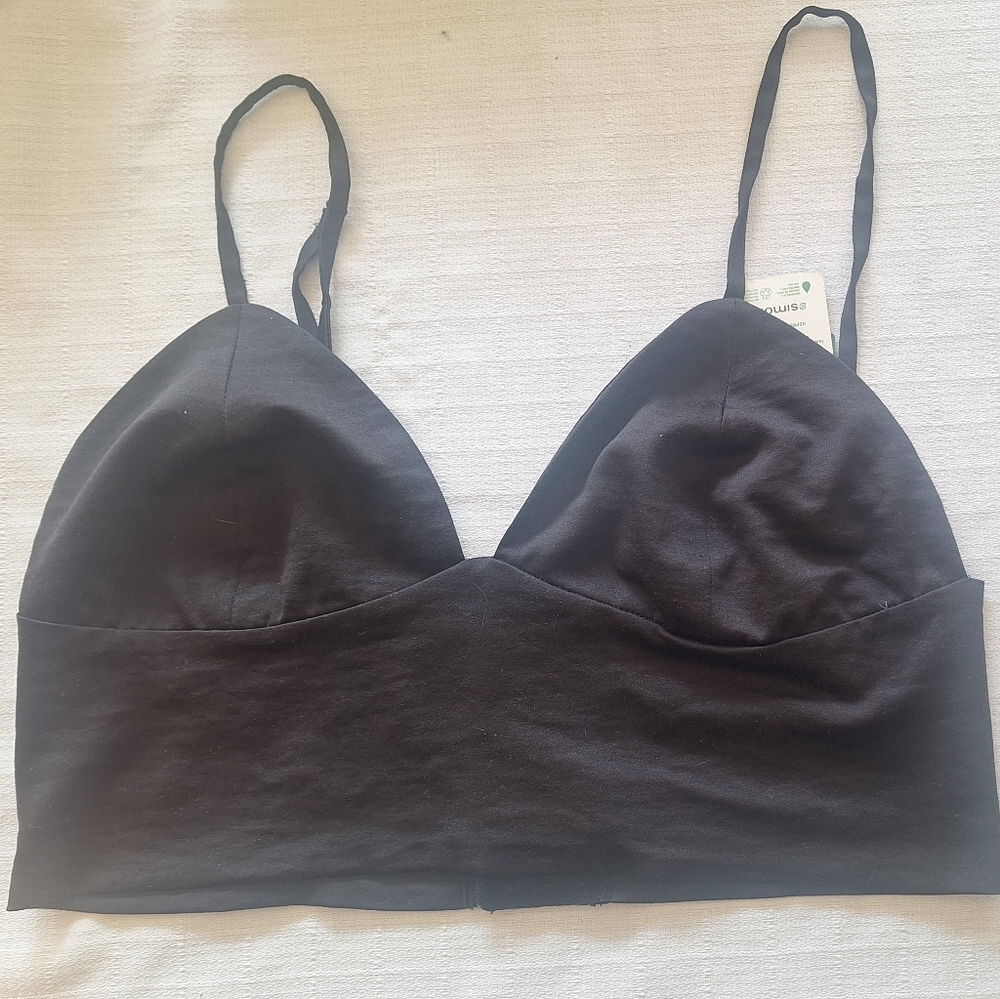 Black Silky Bra Top Cropped Simons